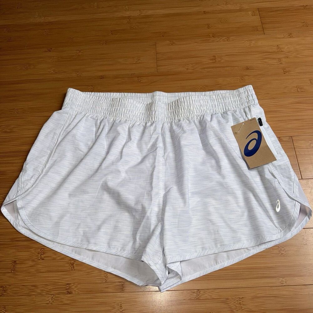 ASICS W Run Short Womens XL White Athletic Training Lined 2.5” Inseam NEW